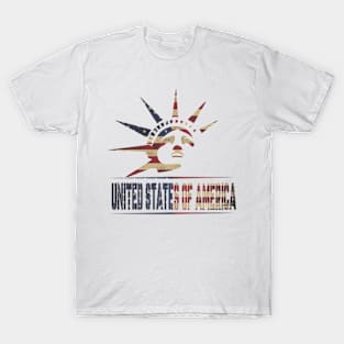 vintage statue of liberty Unated States Of America Vintage American Flag, 4th Of July T-Shirt